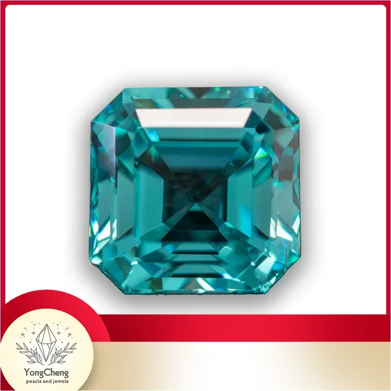 Lab Grown Sapphire Asscher Shape Paraiba Charm Gemstone DIY Ring Necklace Advanced Jewel Making Materials With AGL Certificate