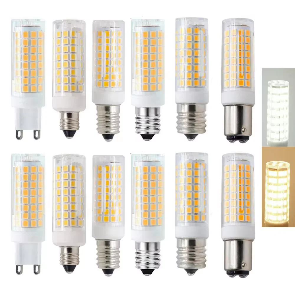 

G4 G9 BA15D E11 E12 E14 E17 Dimmable LED Lights Mini 88 LEDs Corn Bulbs 9W Replace 80W Halogen Lamps 220V 110V For Home House