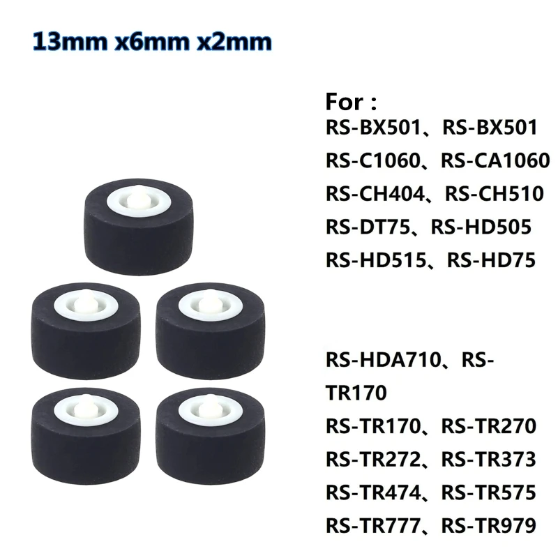 5x Pressure Recorder Cassette Deck Pinch Roller for Sony RS-CH770 RS-BX501 Music Recording Equipment