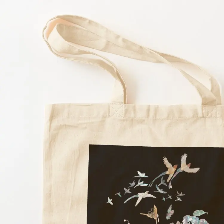 Phoenix, Mother of pearl design art design, Korean traditional Art Tote Bag reusable shopping bag personalized tote bag