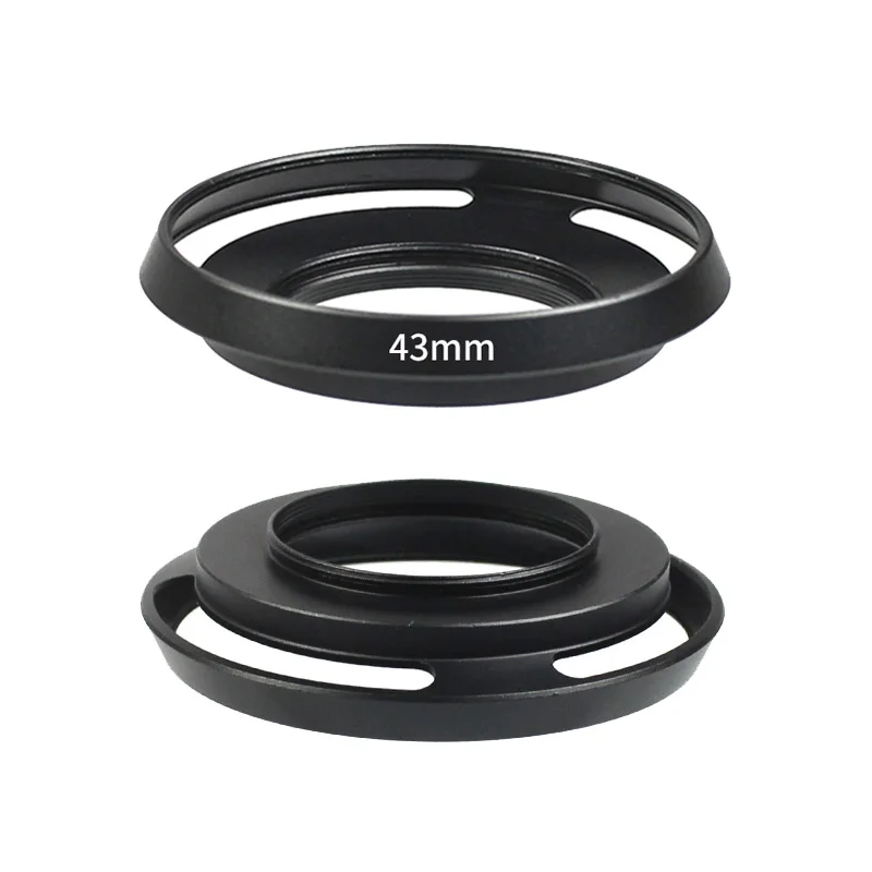 Black Metal Camera Lens Hood for Wide-angle Canon Nikon Sony Lens 37 39 40.5 43 46 49 52 55 58 62 67 mm Camera Accessories