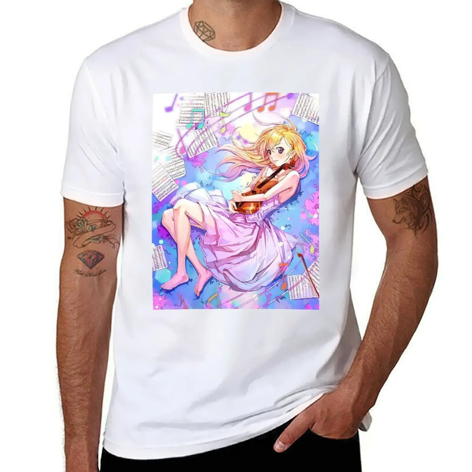 

Your Lie in April poster T-Shirt black cotton t-shirt plain for man package cotton t shirt pack T-Shirt
