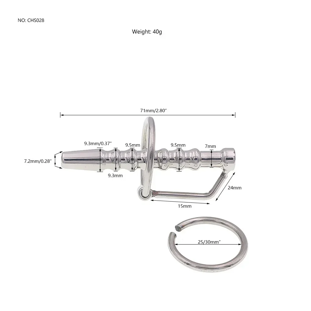 Penis Plug With Glans Ring Sex Toys Male Chastity Device Sex Products Urethral Plug Stainless Steel Urethral Catheters Dilators