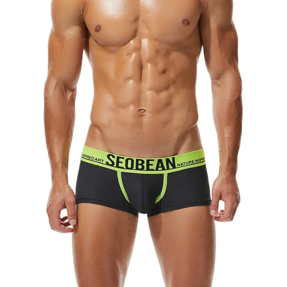 SEOBEAN Men\'s Boxers Mesh Breathable Underpants for Men Sexy Underwear Boxer Shorts Colorful Male Panties Boxershorts