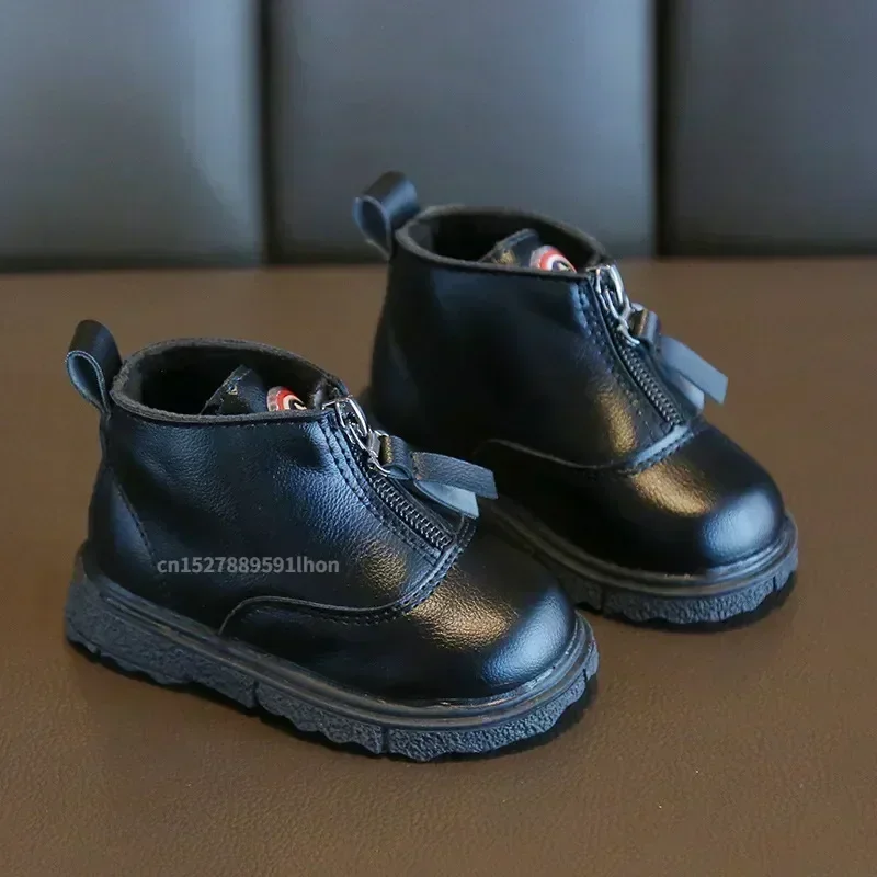 Children\'s Shoes Boys Autumn Winter New Korean Leather Ankle Boots 0-2 Years Old Girls Fashion Warm Cotton Boots Best Gift
