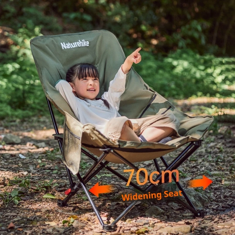 Naturehike Folding Chair Portable Bearing 120KG Outdoor Lightweight Moon Chair for Travel Camping Fishing Picnic High Back Chair