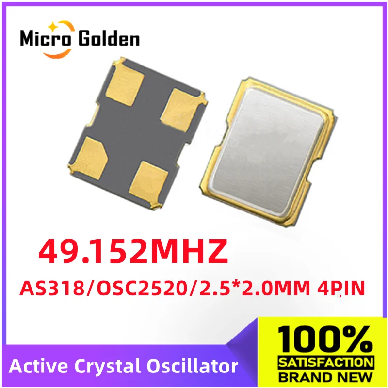(5pcs) AS318-B 49.1520M 49.152MHZ 49.152M SMD 2520 Active Crystal Oscillator 2.5*2.0MM 4PIN Low Phase Noise And Low Jitter