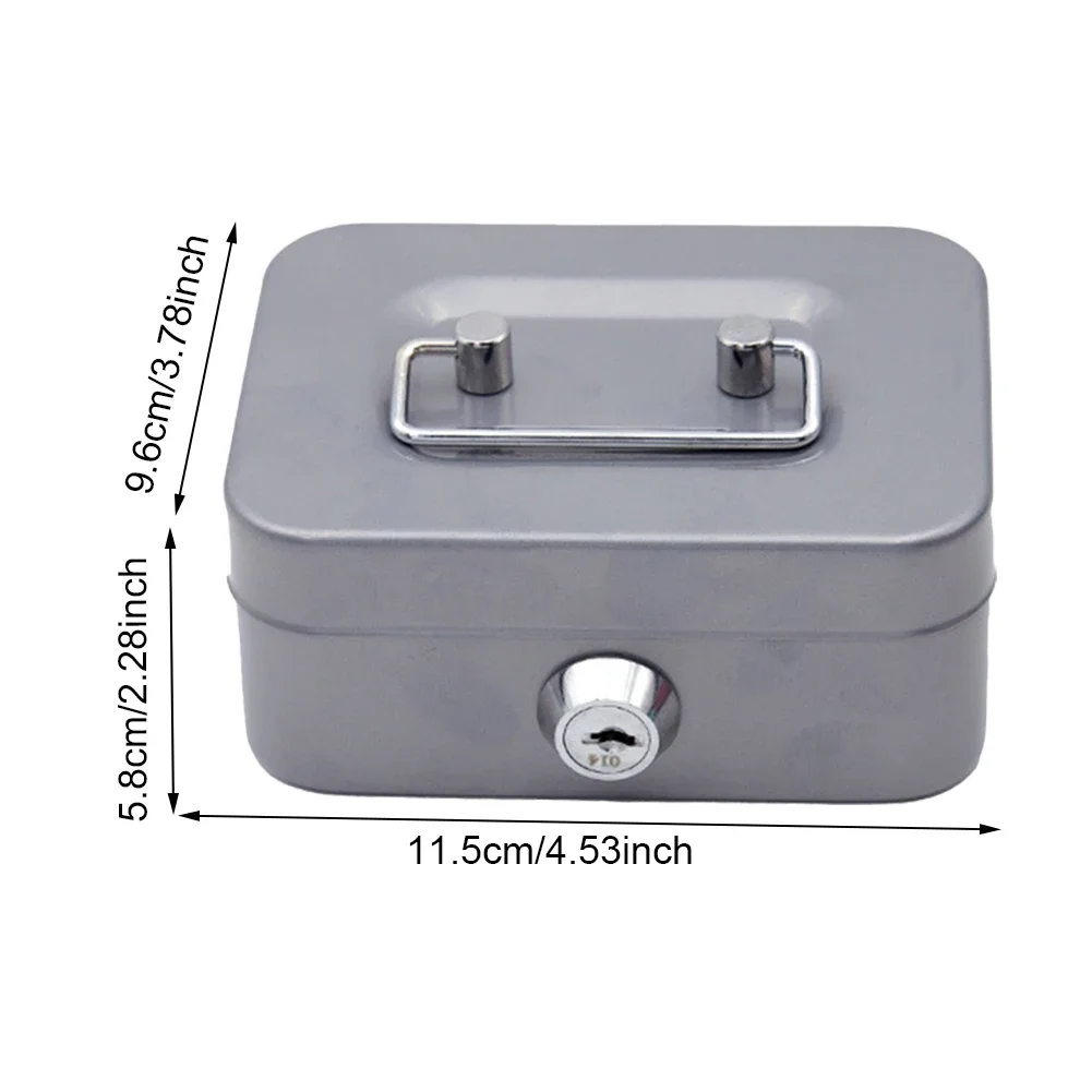 Metal Money Box with Key Lock Money Saving Box 4.53x3.78x2.28inch Money Organizer Small Storage Box for Adults and Kids