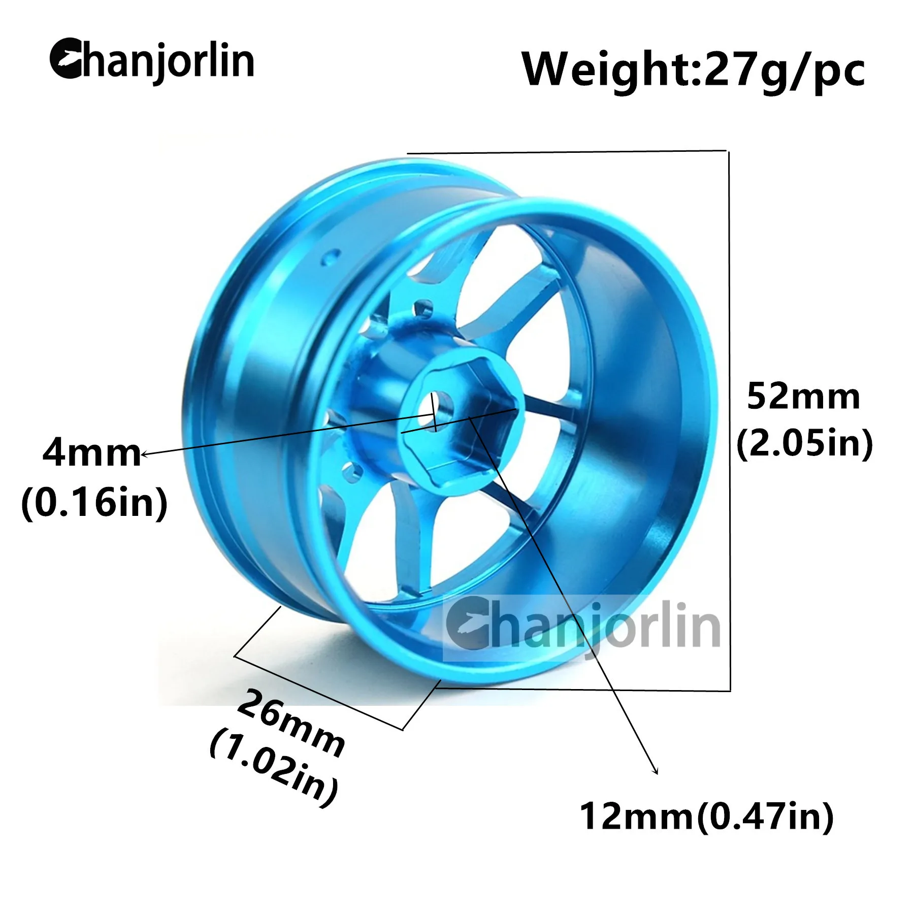 Chanmoo Metal Wheel Rims On-road Car Alloy Hub for 1/10 RC On Road Car HSP 94122 TAMIYA TT01 XV02 KYOSHI FW06 Upgrade Parts