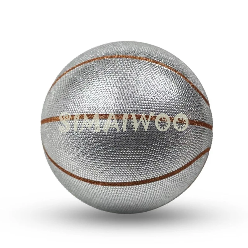 

Rhinestone Embroidery Sparkling Basketball Exquisite Ornaments Basketball Game Souvenir Prize Customizable Word Sports Game Gift