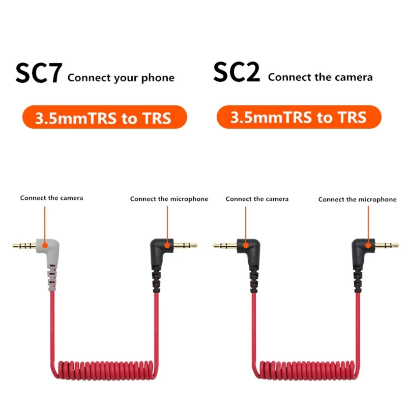 Zamienny kabel przejściowy 3,5 mm TRS na 3,5 mm TRRS do RODE SC7 SC2 przez mikrofon wideo Wireless GO