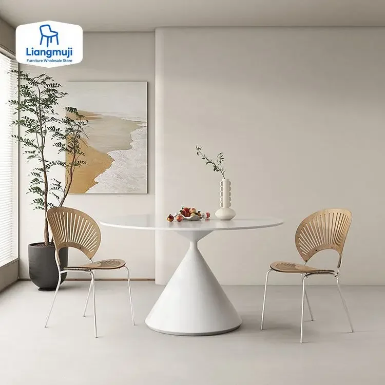 

Half-round Light Luxury Island Table Sense of Design Home Office Rock Dining Solid Wood Coffee Table Vintage Mesas Furnitures