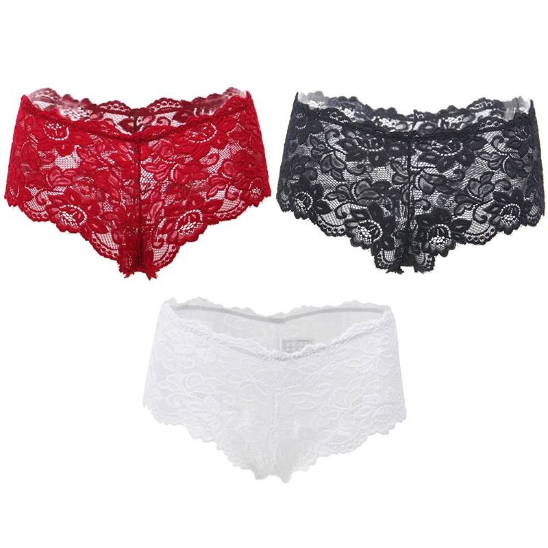 

Многоцветные женские трусы больших размеров, прозрачные кружевные сексуальные боксеры