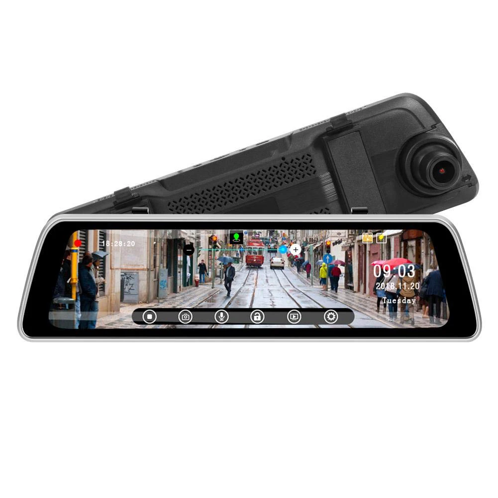 

Streaming 9.35 Inch Ips PressCar Mirror Video Camera Gps Track Wdr Fhd 1080P Dash Camera With 720P Rear Cam Recorder