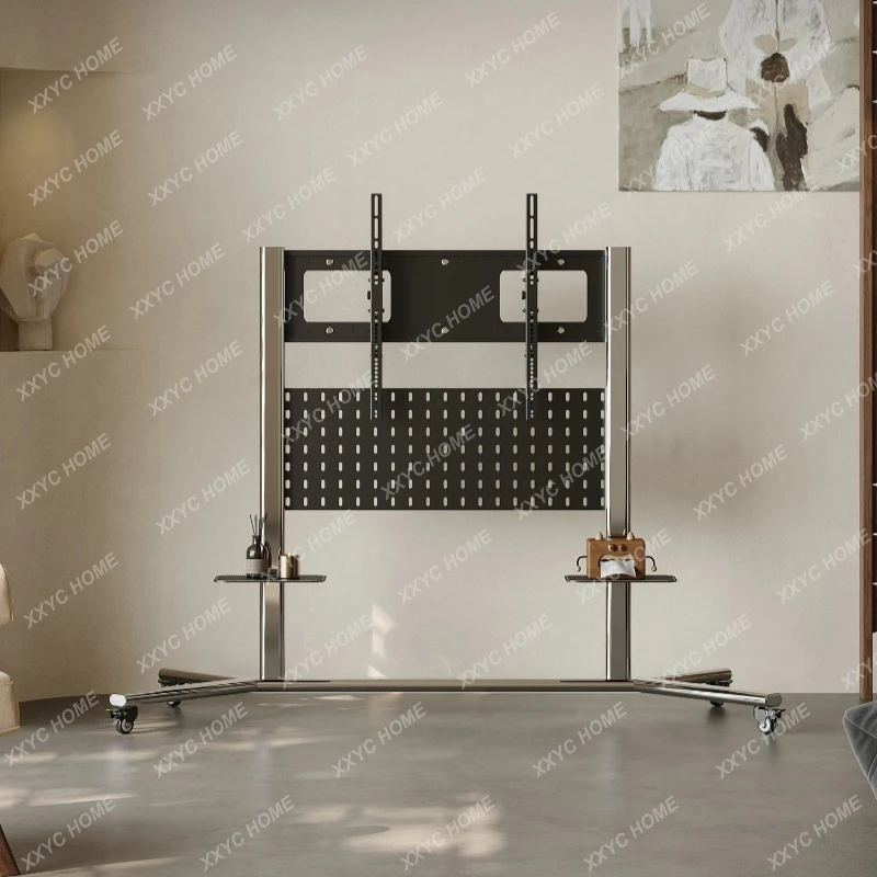 

Q Living Room Stainless Steel Mobile TV Stand Modern Simple Multifunctional 100 Inch TV Stand
