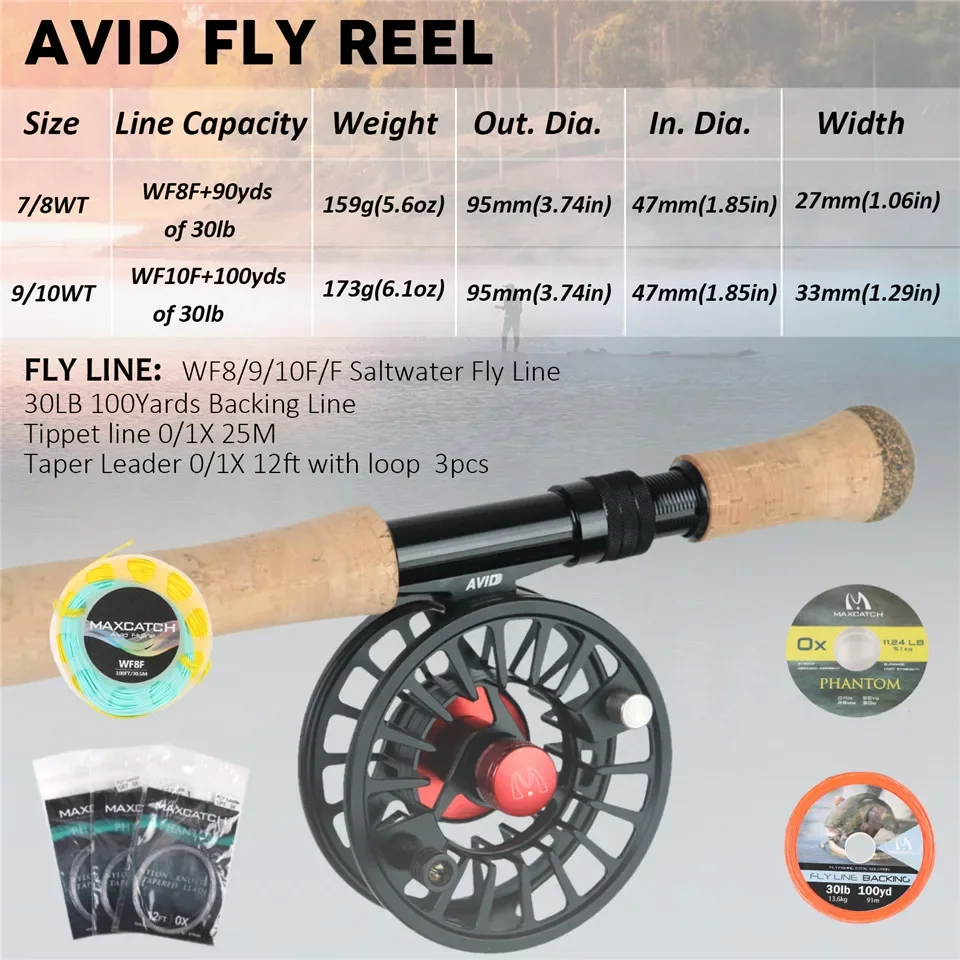 MAXCATCH Predator Kit caña carrete mosca agua salada 7'11"-10' 8-10WT - imagen 5