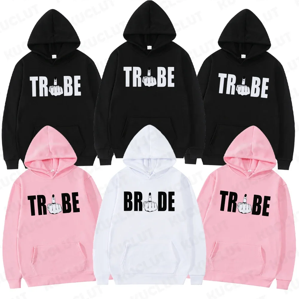 

Team Bride Pattern Autumn Winter New Women's Pullover Street Sweatshirt Hoodie Loose Hoodie Bridal Party Bachelorette Sportwear