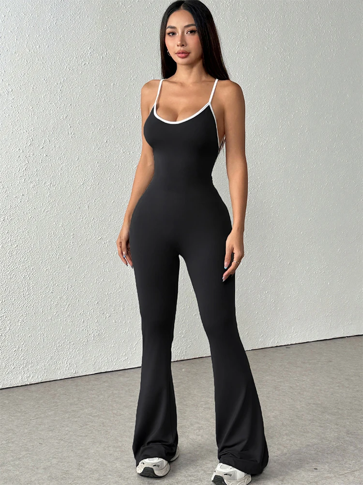 

Summer Women's Jumpsuits New Streetwear Fashion Casual Slim Clothing Solid Sexy Sling Backless Elegant Female Jumpsuits Clothing