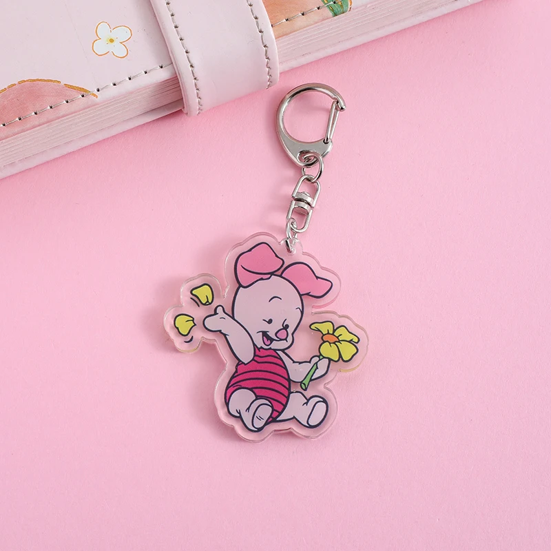 winnie pooh Anime Lilo and Stitch Pendant Keychains Holder Car Key Chain Key Ring Mobile Phone Bag Hanging Jewelry Gifts