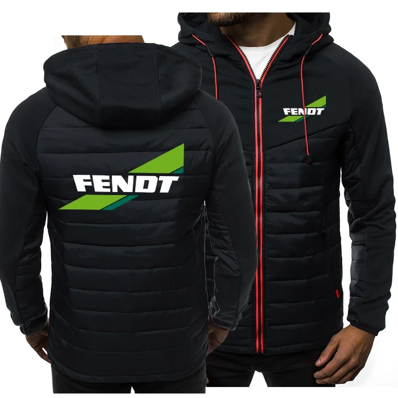 

Spring Autumn FENDT LOGO Clothes Men Thick Warm Cotton Jacket Men Collar Male Jacket Zipper Hoodies Coat