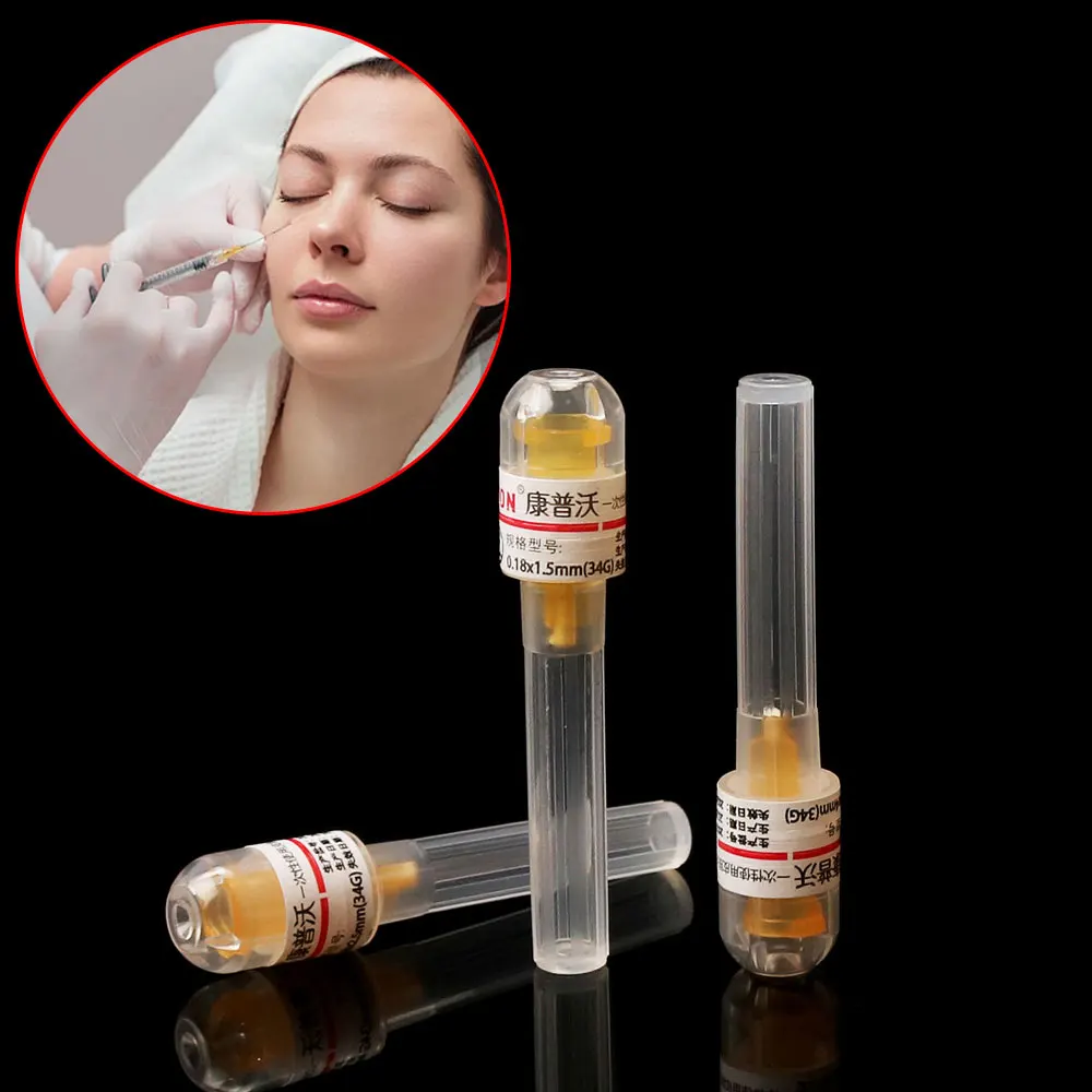 34G Medical Disposable Pricking Needle Cosmetic Micro Adjustment Operation Water Light Needle Syringe Small Needle