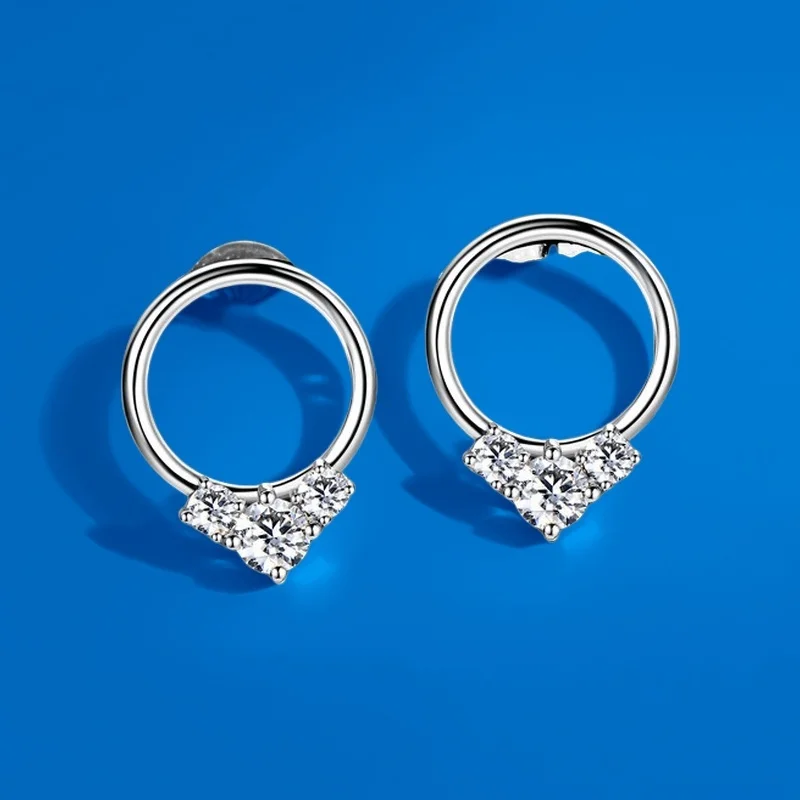 

D Color Teardrop Moissanite Earrings S925 Silver Geometric GBA Certified Stud Jewelry Free Gift Box for Women Luxury Jewelry