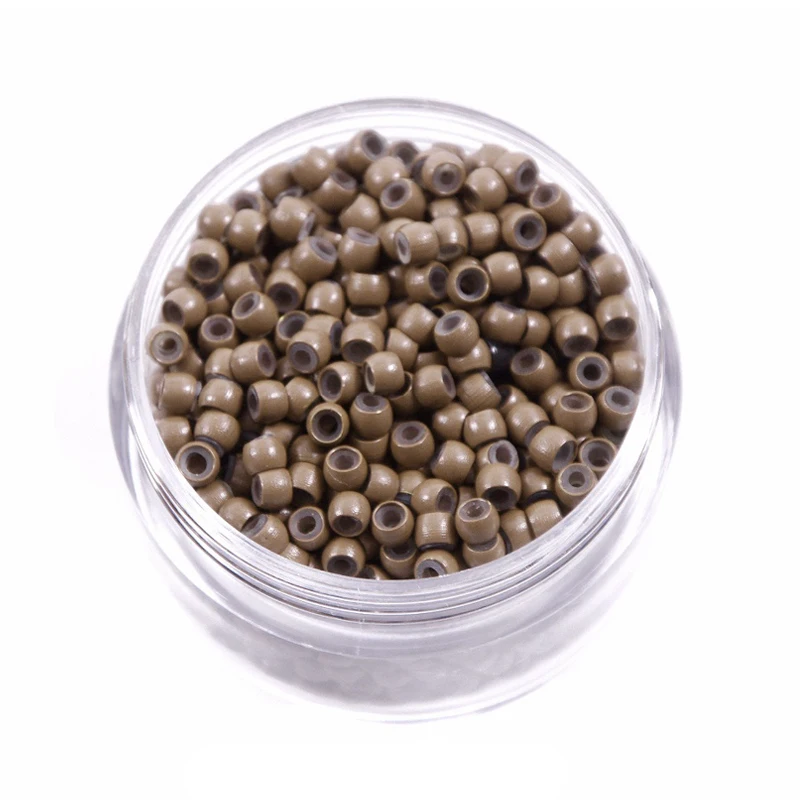 200/500 Stuks 3mm Siliconen Nano Ringen Koperen Ringen met Siliconen Gevoerde Haarkralen Haarringen Haarverlenging Gereedschap - afbeelding 1