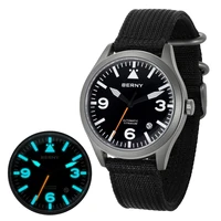 Reloj automático BERNY de titanio completo para hombre, reloj de pulsera con revestimiento AR de zafiro de 10bar, reloj de pulsera superluminoso para hombre, relojes deportivos de aviación para hombre