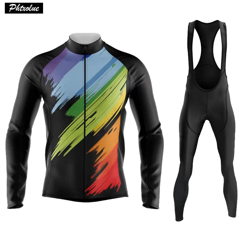 2024 Phtxolue Sports Team Training Cycling Clothing Breathable Men Long Sleeve Mallot Ciclismo Hombre Verano Cycling Jersey Sets