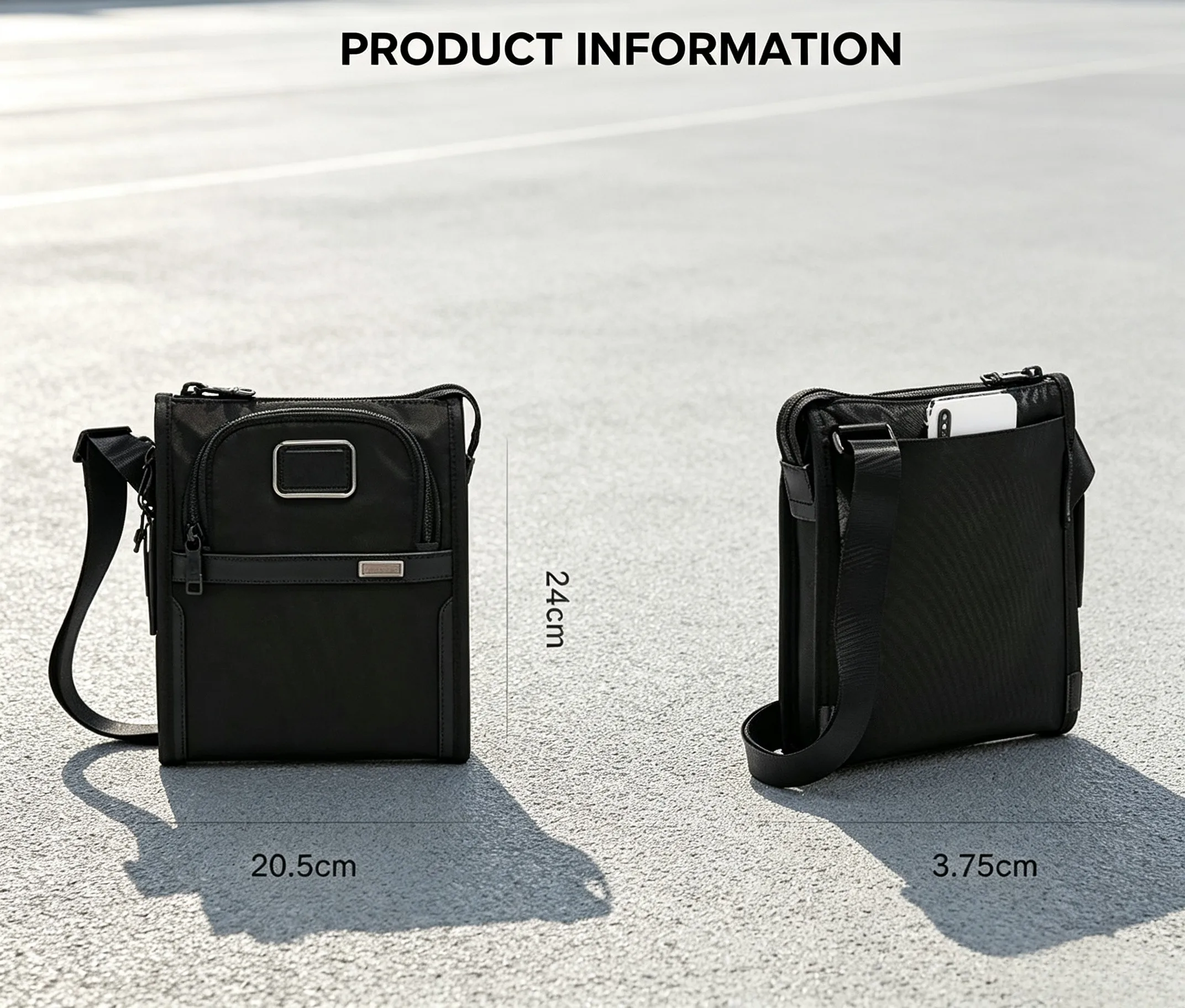 Men Multi-Functional Ballistic Nylon Crossbody Bag Business Casual Hand Carry Single Shoulder Pack view 5