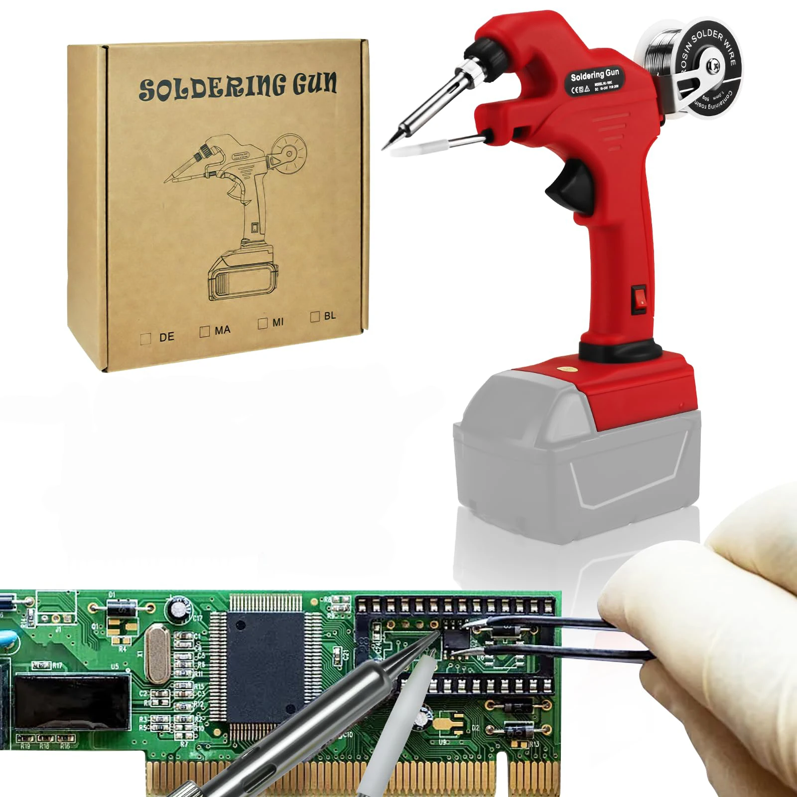 

Portable Welding Gun Quick Welding Tool for Makita/Milwaukee/Bosch/Black&Decker 18/20V Lithium Batteries for Electronic Devices