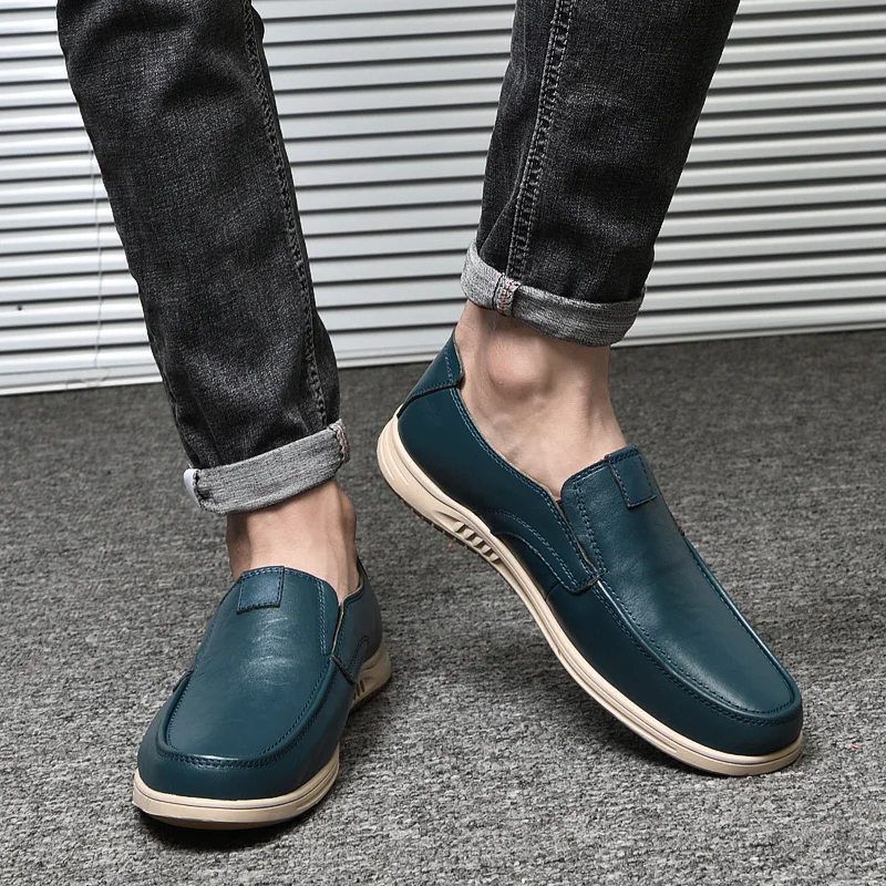 Brand Men Oxfords Shoe British Style Men Genuine Leather Business Shoes High Quality Men Flats Perforated and Breathable Loafers