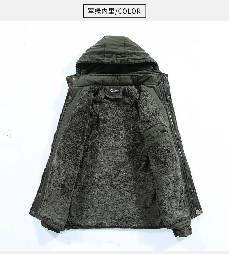 Camouflage Jacket Winter Hooded Velvet Thick Windproof Coat Men Warm Male's Medium-long Parkas New Mens Camo Parka Coat