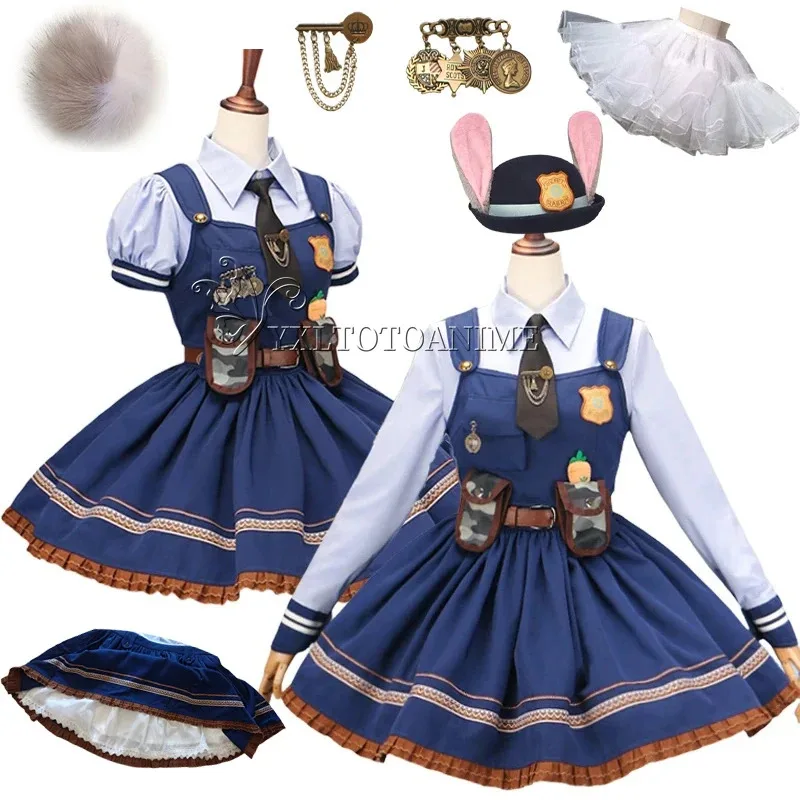 25COSHigh Quality New Zootopia Judy Bunny Costume Cosplay Halloween Party Clothes Disguise Cartoon Zoo Roleplay Fantasia Outfits