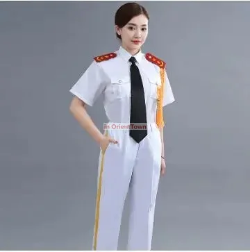 Women's military uniform summer flag raising Clothing cultural troupe military Blouse + Pants Or Skirt performance Army Wear