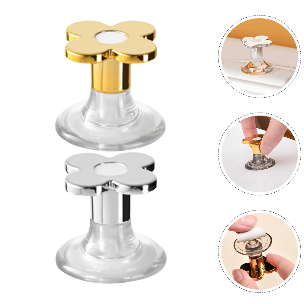 

2 Pcs Toilet Lid Lifter Decorative Button Helper Flower Shaped for Assistant Tool Buttons Abs Tops Flush