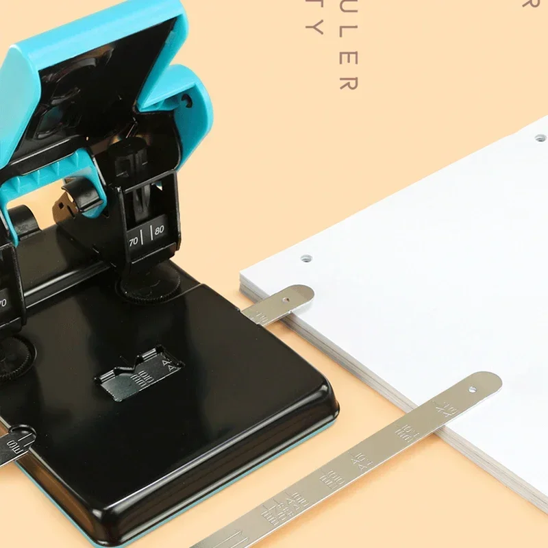 9302 Hole Puncher Document Stapler 220V Manual Office Stationery Stapler Adjustable 2-Hole Loose-Leaf Paper Eye Punching Machine