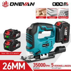 ONEVAN 3500RPM Brushless Cordless Electric Curved Saw 1000W Electric Jig Saw Woodworking Cutting Tool for Makita 18V Battery Pin