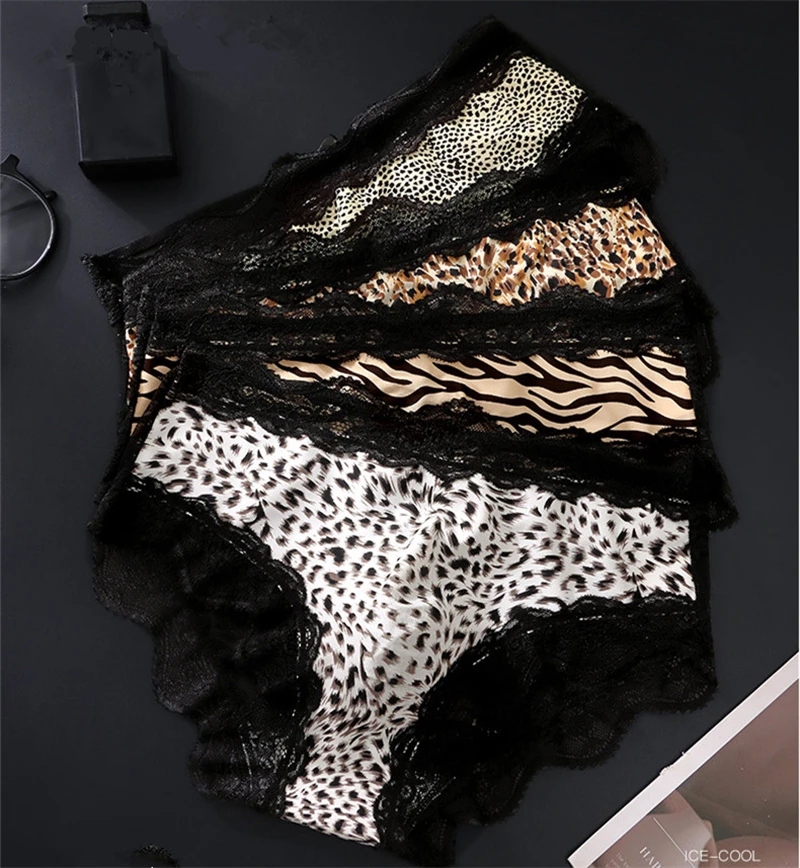 adults 18 plus size men underwea Lace leopard print calzoncillos hombre 3D cuecas masculina convex pouch sexy lingeries for man