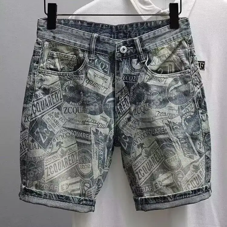 Designer Jeans Man High Quality Summer 2026 New Denim Shorts Letter Retro Slim Feet Fashion Printed Punk Clothing Short Pants