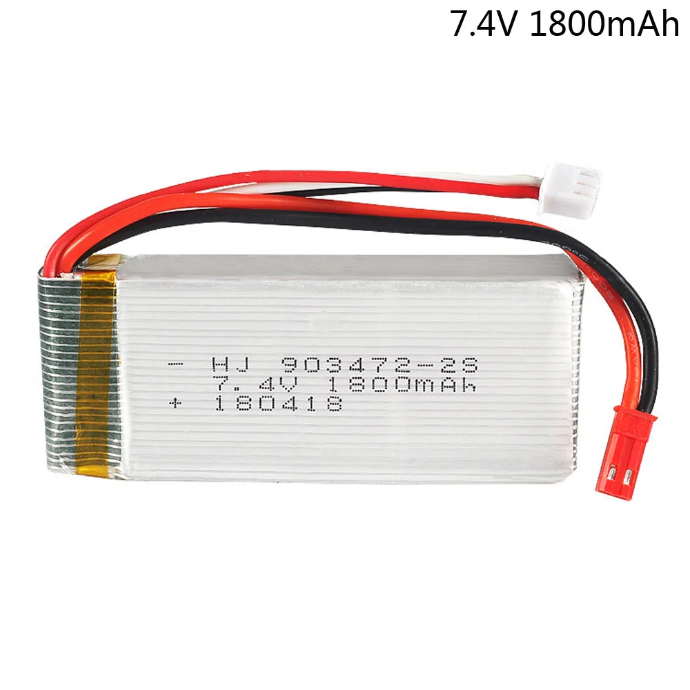 Batterie Lipo 7.4 JST/T/1800, 903472 V, EL-2P mAh, pour WLtoys L959 L969 L979 L202 L212 RC, jouet voiture, bateau Huanqi 955 RC, 7.4V