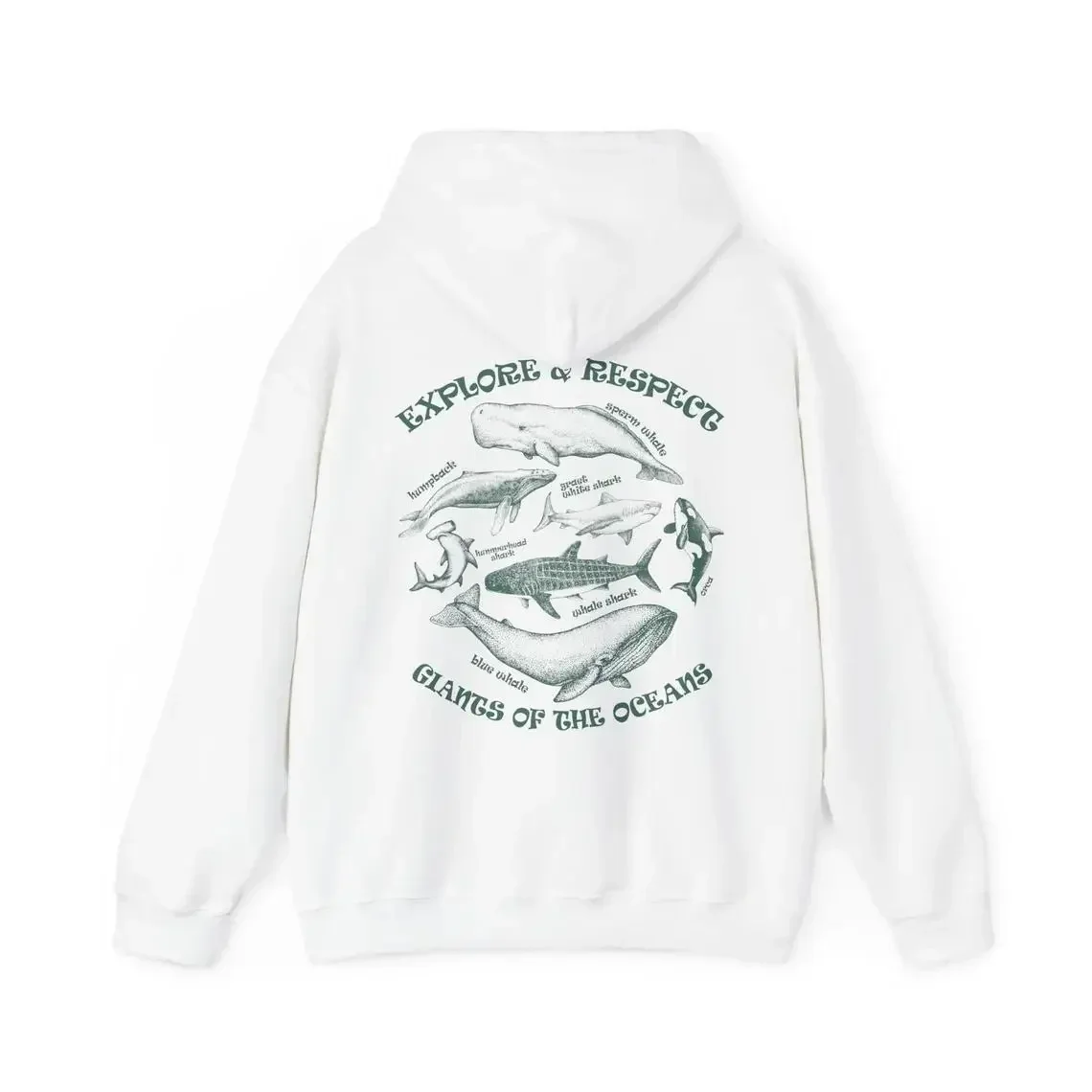 Shark Person Sweatshirt For Women Ocean Whale Shark Manga Printed Hoodies Long Sleeves Comfortable Fleece Loose Streetwear