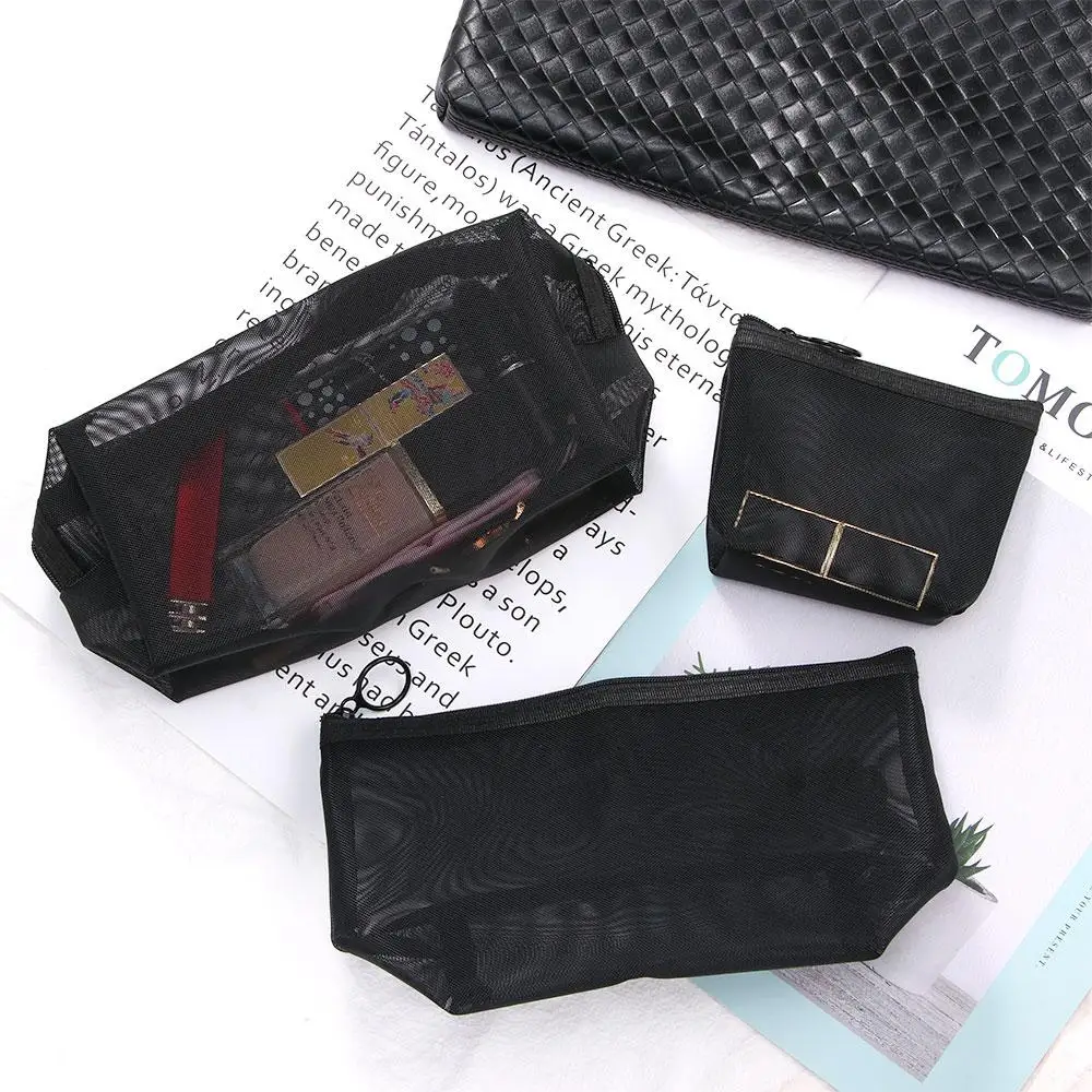 For Women Fashion Toiletry Pouch Travel Organizer Zipper Mesh Package Cosmetic Pouch Bathing Bags Makeup Bags Storage Bags