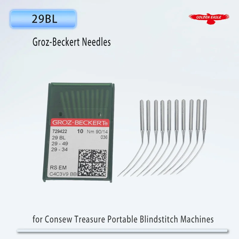 20 PCS Groz-Beckert 29 BL / 29-49 / 29-34 / LWX2T / LWX6T Curve Needles Fit Consew, Treasure Portable Blindstitch Machines - view 4