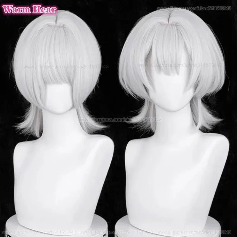 

Rana Kaname синтетический короткий 35 см серебристо-белый парик и серьги термостойкие волосы Хэллоуин вечерние косплей аниме парики