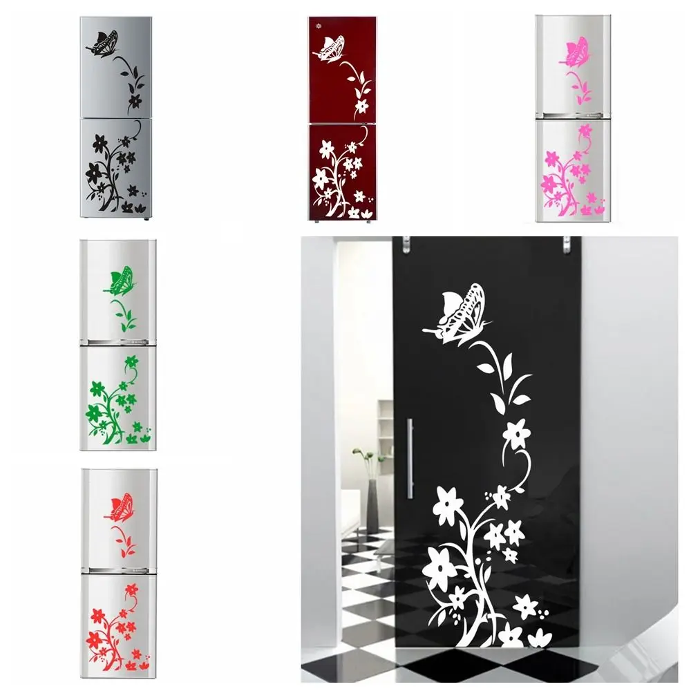 Wall Mural DIY Butterfly Rattan Sticker Rattan Carved Butterfly Refrigerator Sticker Removable Self-adhesive Cabinet