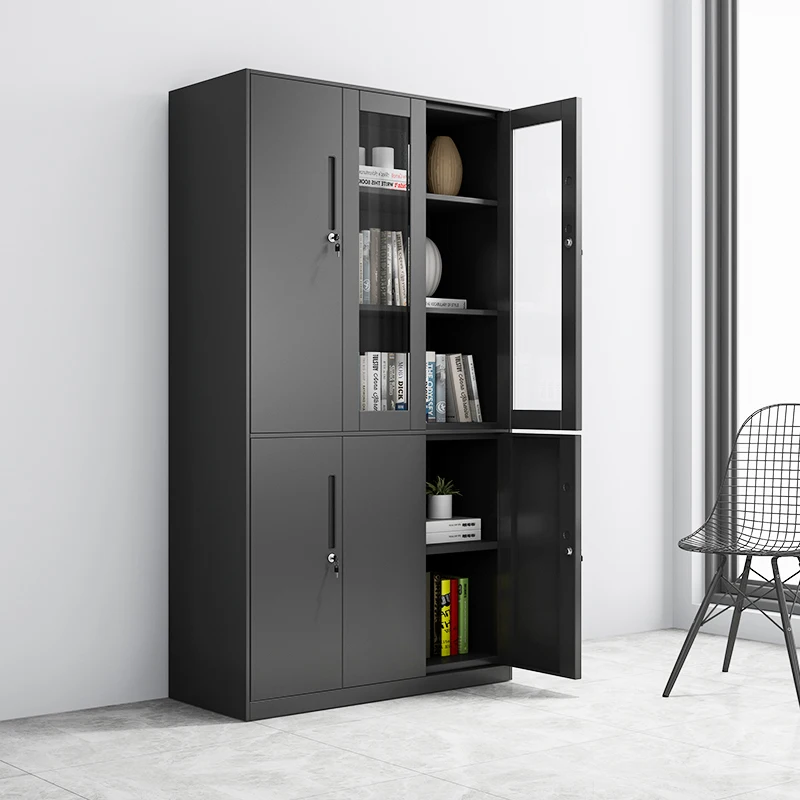 

Стальные черные шкафы для хранения документов, запираемые шкафы для хранения документов, двухдвусторонняя железная офисная мебель Archiefkasten YSWJG