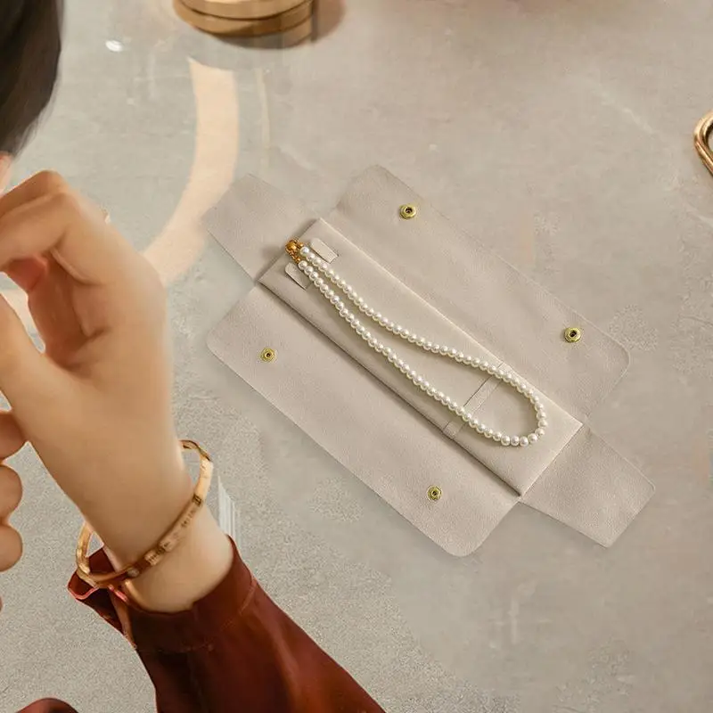 حقيبة تخزين سوار قلادة، منظم مجوهرات محمول للسفر للنساء، حقيبة تخزين مجوهرات متعددة الاستخدامات