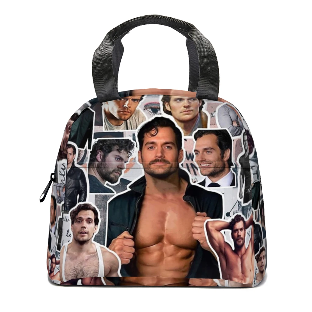 

henry cavill photo collage Insulated Thermal Cooler Bag Lunch bag Foods Drink Storage Leakproof Picnic Camping Bags