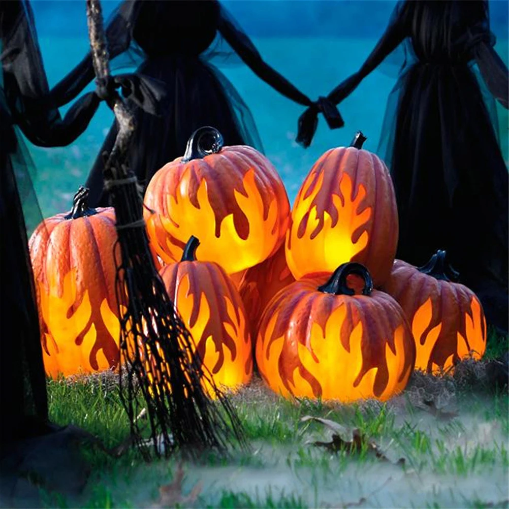 Halloweenowa latarnia dyniowa Zasilana bateryjnie Jack O Lantern Płomień Oświetlony dyniowy upominek na Halloween Dekoracja domu